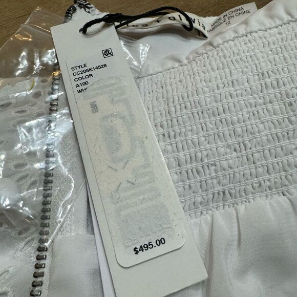 Alice + Olivia Lyndon Tiered Maxi Dress Cross Front Halter Eyelet Lace Open Back - Picture 9 of 14